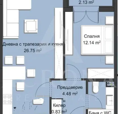 Снимка 4 — Двустаен апартамент в Пловдив, Христо Смирненски