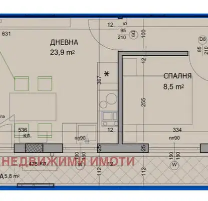 Снимка 4 — Двустаен апартамент в Пловдив, Христо Смирненски
