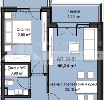 Снимка 5 — Двустаен апартамент в Христо Смирненски, Пловдив, нов комплекс