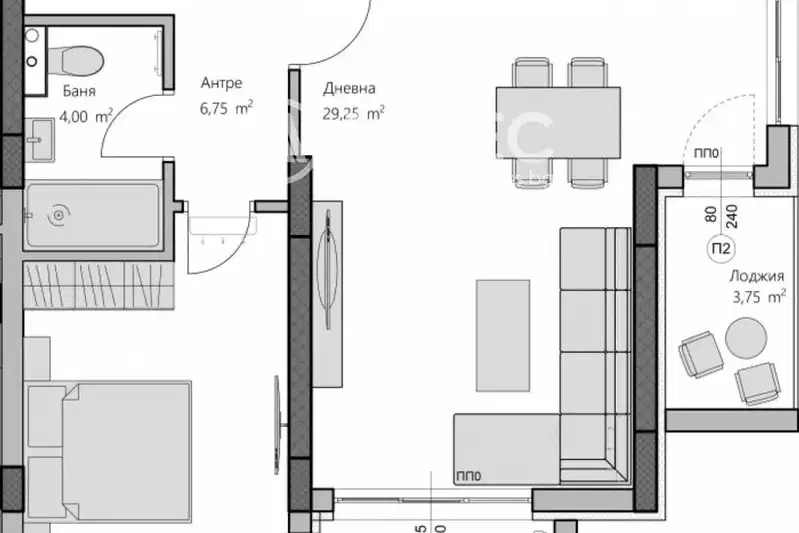 2-bedroom apartment in Plovdiv, Hristo Smirnenski