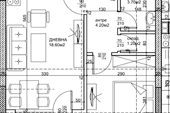 Двустаен апартамент в Пловдив, Тракия