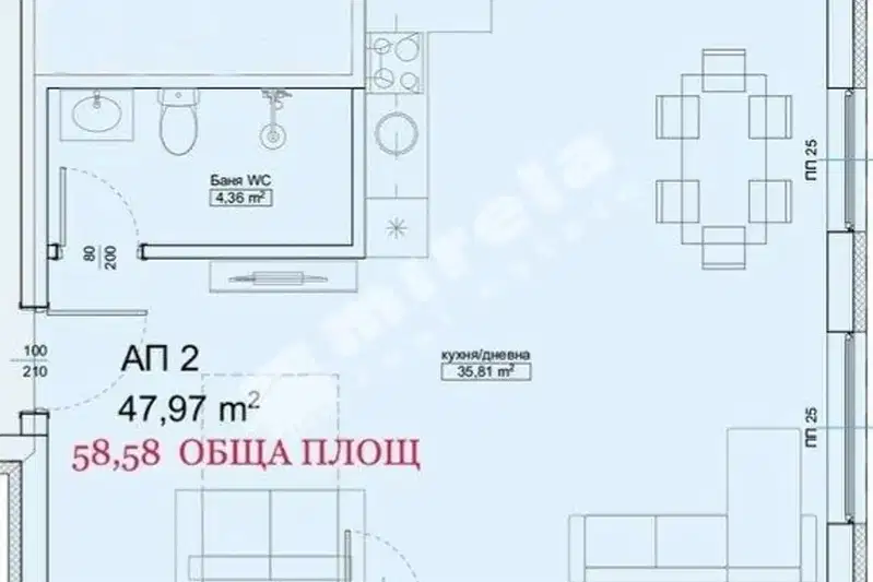 Едностаен апартамент в Бургас, Приморско