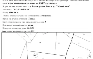 Земеделски имот в София, Банкя