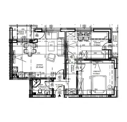 Снимка 3 — Тристаен апартамент в Пловдив, Беломорски