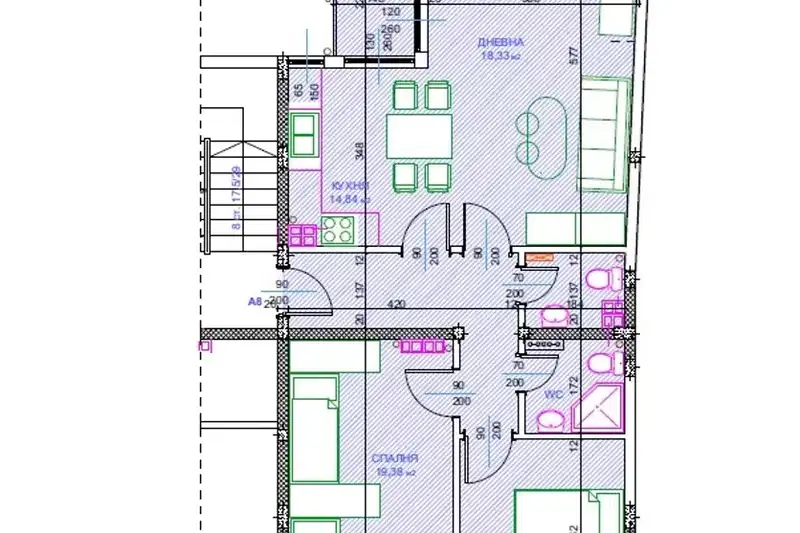 3-bedroom apartment in Ruse, Centyr