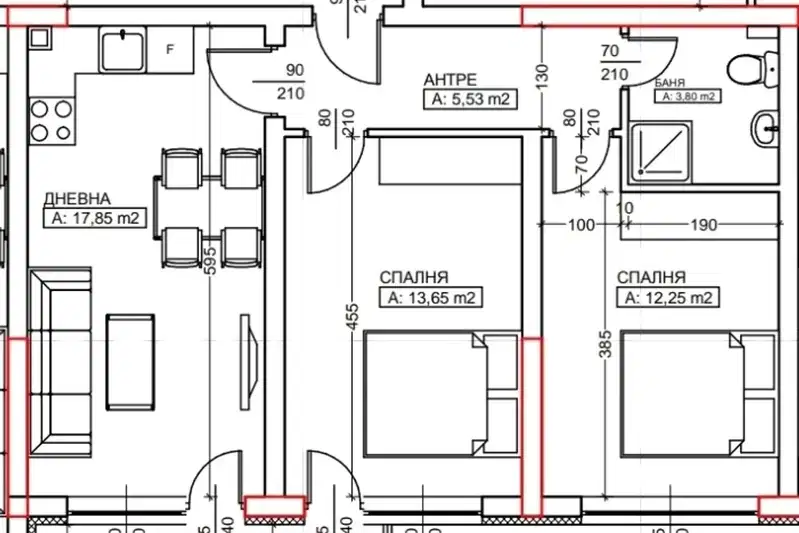 3-bedroom apartment in Благоев, Еленово 1
