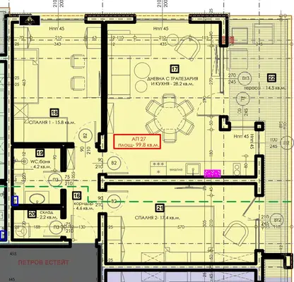 Снимка 2 — Тристаен апартамент в Пазарджик, Велин