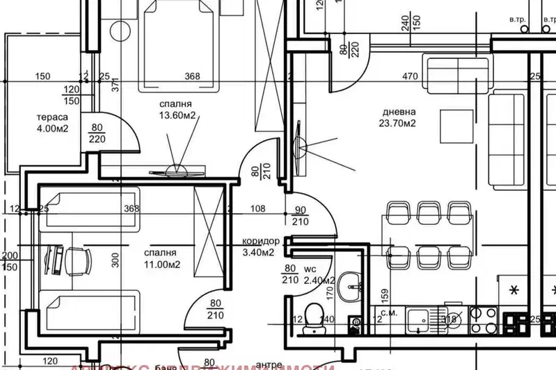 3-bedroom apartment in Plovdiv, Belomorski