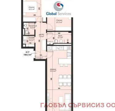 Снимка 3 — Двустаен апартамент с балкон в Кръстова вада, София