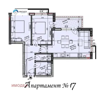 Снимка 2 — Тристаен апартамент във Велико Търново, Зона Б