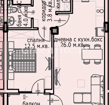 Снимка 2 — Двустаен апартамент в Кайсиева ина