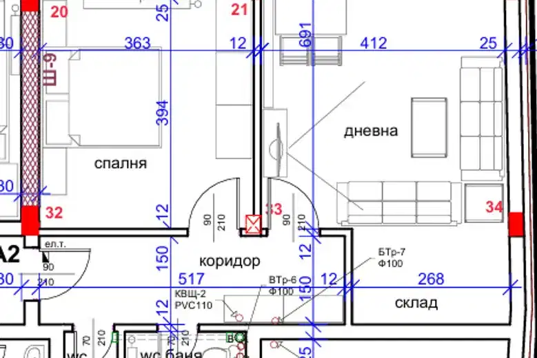 Двустаен апартамент в Русе, Център