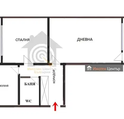 Снимка 2 — Двустаен апартамент в София, Дружба 1