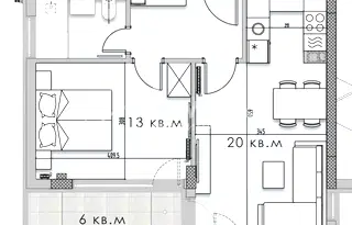 Двустаен апартамент с тераса в Кръстова вада, София