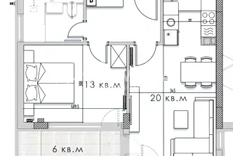 Двустаен апартамент с тераса в Кръстова вада, София