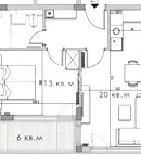 Двустаен апартамент с тераса в Кръстова вада, София