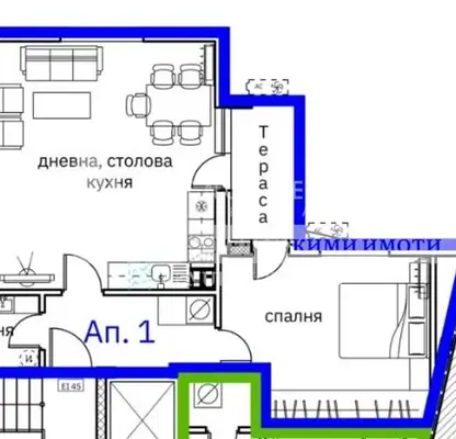 Снимка 3 — Двустаен апартамент в Пловдив, Кършияка