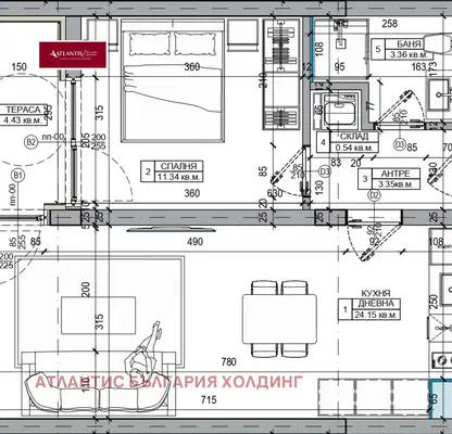 Снимка 4 — Двустаен апартамент в София, Люлин 6