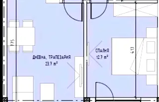 Двустаен апартамент с тераса в Малинова долина, София