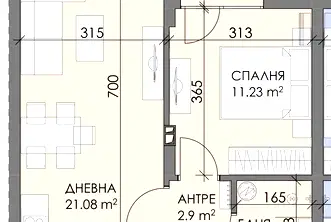 Двустаен апартамент в Бургас, Меден рудник - зона Б