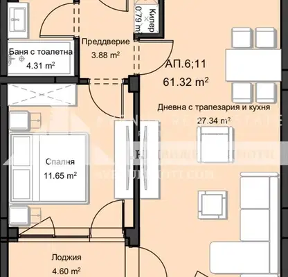 Снимка 3 — Двустаен апартамент в Пловдив, Остромила