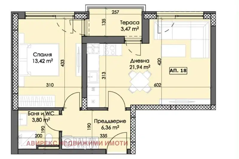 Двустаен апартамент с западно изложение в Тракия, Пловдив