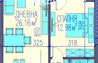 Двустаен апартамент в Пловдив, Тракия