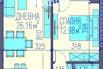 Двустаен апартамент в Пловдив, Тракия