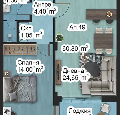 Photo 2 — 2-bedroom apartment in Plovdiv, Zapaden