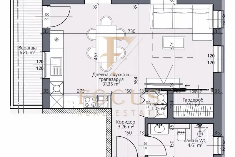 1-bedroom apartment in Plovdiv, Hristo Smirnenski