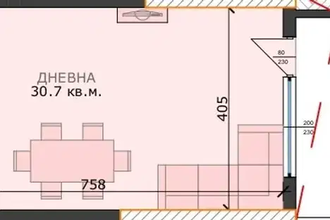 1-bedroom apartment in Varna, Pchelina