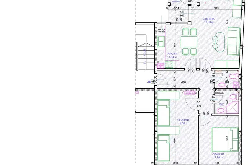 3-bedroom apartment in Ruse, Centyr