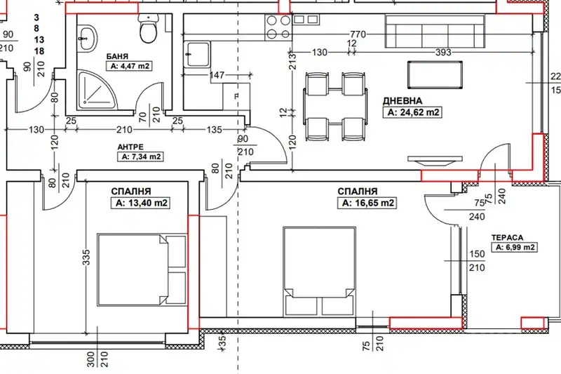 3-bedroom apartment in Благоев, Еленово 1