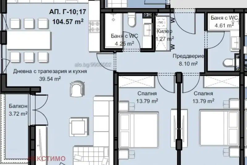 3-bedroom apartment in Plovdiv, Hristo Smirnenski