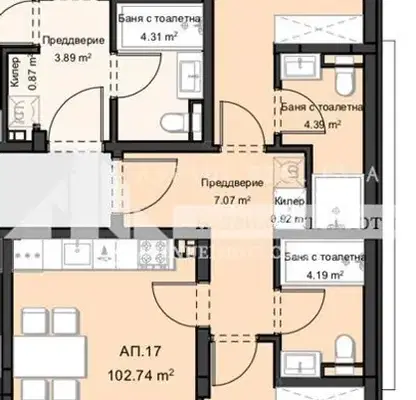 Снимка 3 — Тристаен апартамент в Пловдив, Остромила