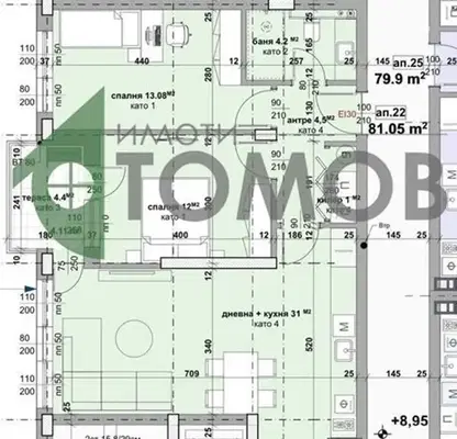 Снимка 3 — Тристаен апартамент в Стара Загора, Самара 3