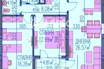 Тристаен апартамент в Пловдив, Тракия