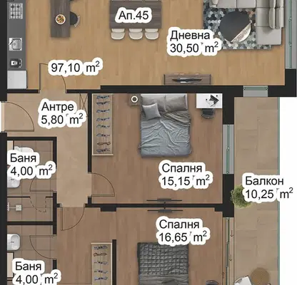 Photo 2 — 3-bedroom apartment in Plovdiv, Zapaden