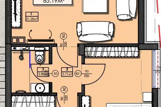 3-bedroom apartment in Oblast Pazardjik, Велин