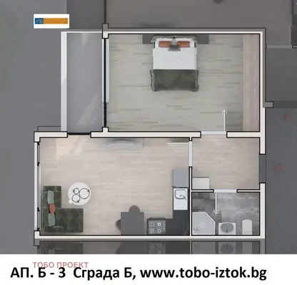 Снимка 5 — Двустаен апартамент в София, Дружба 2