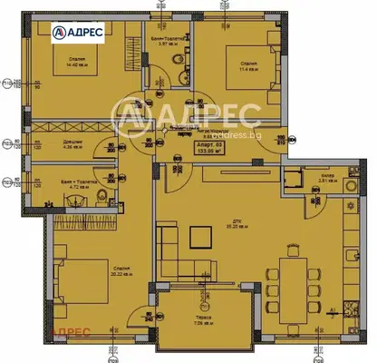 Снимка 5 — 4-стаен апартамент с морска панорама в Свети Никола, Варна
