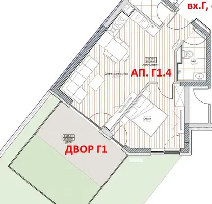 Снимка 2 — Двустаен апартамент в Модерно предие