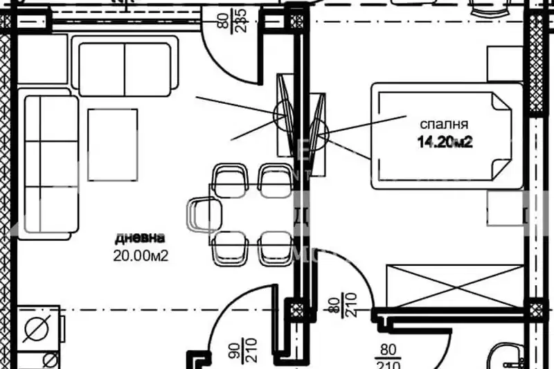 2-bedroom apartment in Plovdiv, Belomorski