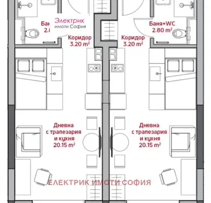 Снимка 2 — Двустаен апартамент в София, Център