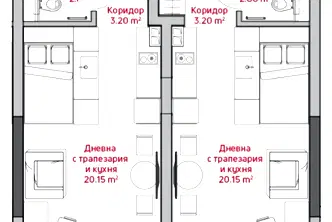 Двустаен апартамент в София, Център