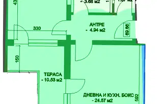 Двустаен апартамент в Пловдив, Коматево
