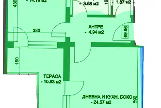 Двустаен апартамент в Пловдив, Коматево