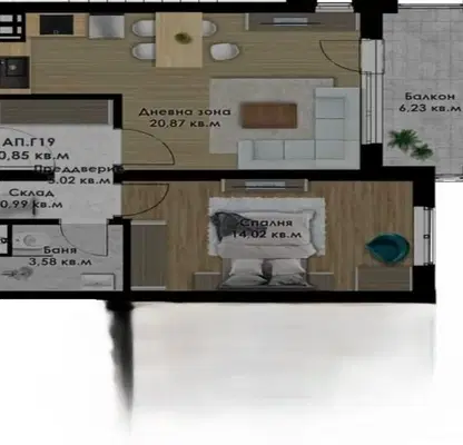 Photo 2 — 2-bedroom apartment in Plovdiv, Komatevsko Shose
