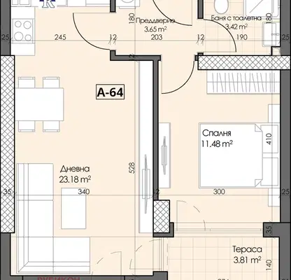 Снимка 2 — Двустаен апартамент в Пловдив, Кършияка