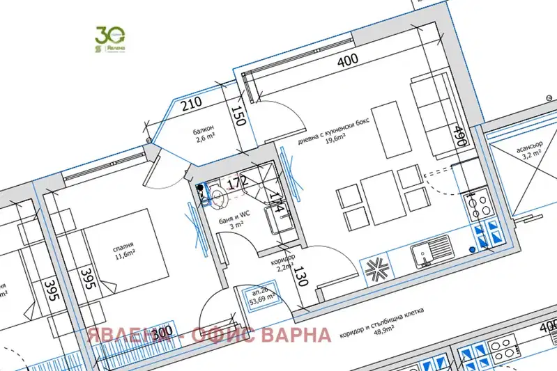 Двустаен апартамент с балкон в м-т Пчелина, Варна
